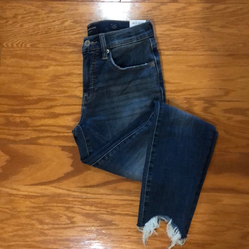 Lucky Brand Mid Rise Skinny Ava Jeans Frayed Ends